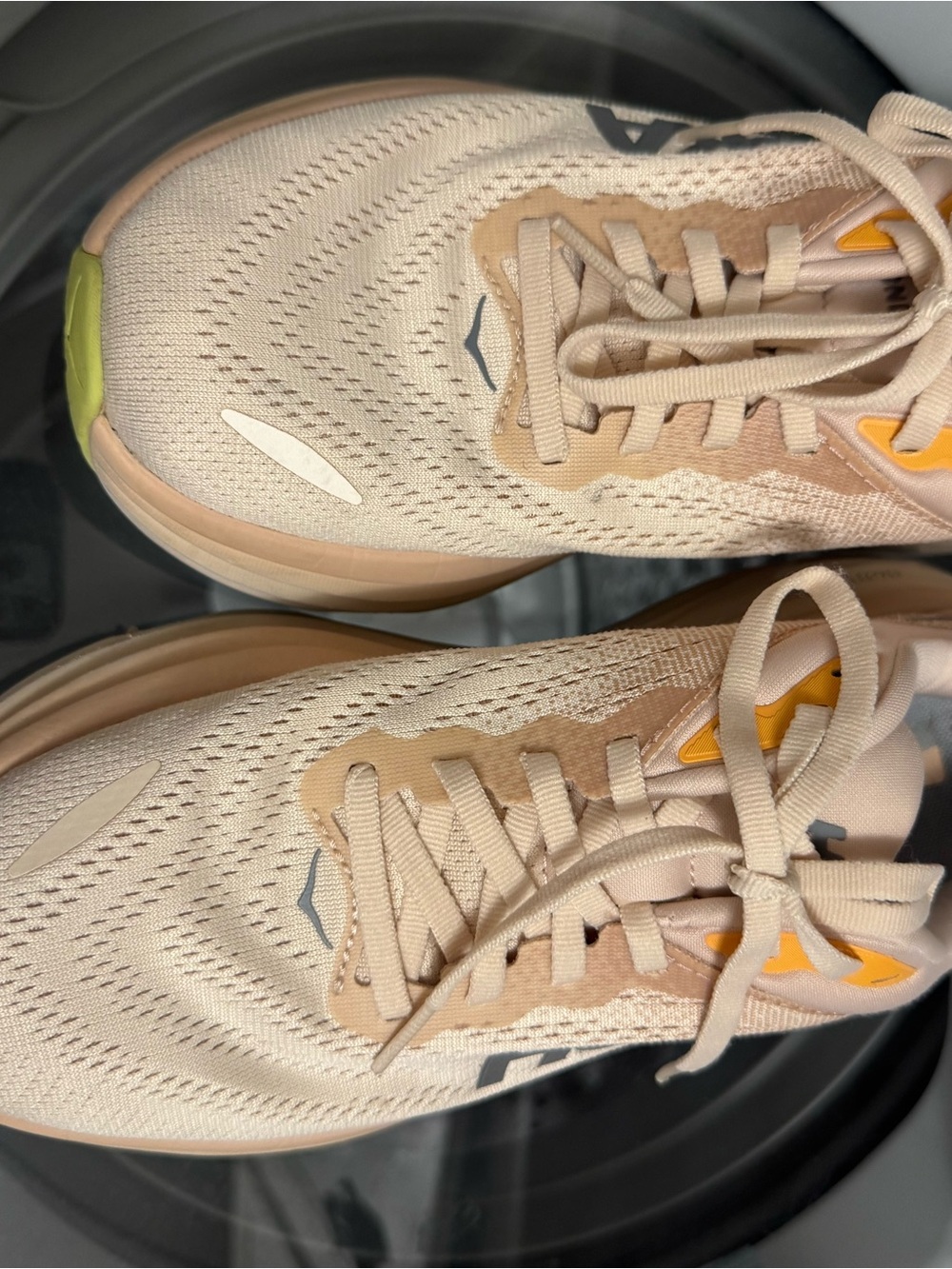 Hoka Beige Peach Running Shoes - Picture 8 of 14